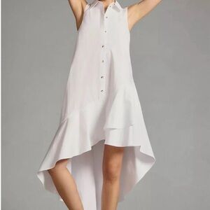 Maeve by Anthropologie White Sleeveless High-Low Dress